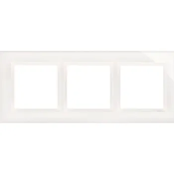 vypínač KONTAKT-SIMON S.A. Rámeček 3 - násobný skleněný - bílý 96x234x10mm