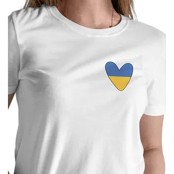 Dámské tričko Dámské triko bílé - Srdce Ukrajina M