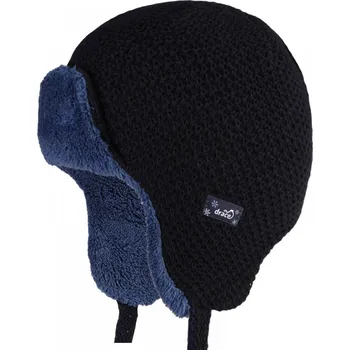 Čepice DRÁČE Zimní čepice beranice Lama 10 tmavomodrá vázací s krytím uší velikost čepic: 48-50cm (1-2 roky, RDX vel.3)