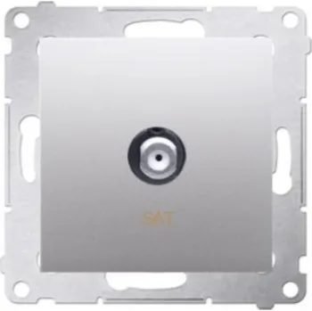 Elektrická zásuvka KONTAKT-SIMON S.A. Anténní zásuvka typu &quot;F&quot; jednoduchá - stříbrná matná 75x75x36mm