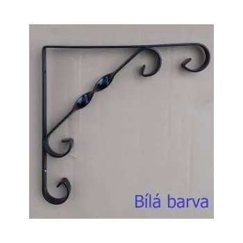 Držák na polici Policová podpěra kovaná 250x250mm, bílá