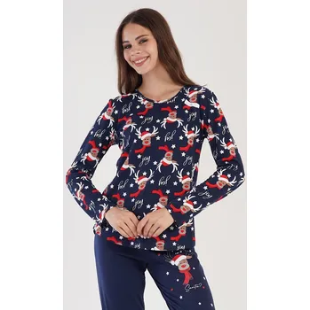 Dámské pyžamo dámské kalhotové pyžamo Vienetta Secret Sob Barva: modrá, Velikost: XL