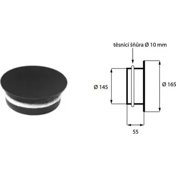 Kouřovod Záslepka kouřovodu s těsněním, průměr 150 mm
