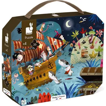 Puzzle Janod Puzzle v kufříku Lovci pokladů 36 ks 4+