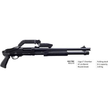 Airsoft AKKAR Brokovnice opak. Akkar, Mod: Karatay 612 TAC, Ráže: 12x76mm, hl: 47cm, kapacita 5+1, černá