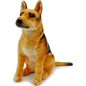 plyšák andos Plyšový pes německý ovčák sedící 44 cm + ocas 14 cm