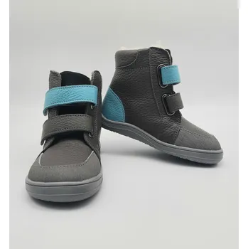 Dámská zdravotní obuv Baby Bare Shoes Febo Winter Grey s modrým páskem Velikost EU: 23, vnitřní délka: 147, vnitřní šířka: 63
