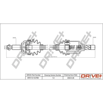 Poloosa kola Hnací hřídel - poloosa Dr!ve+ DP2110.10.0780