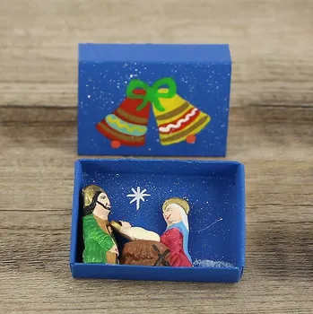 Vánoční dekorace GLOBO Fair Trade Partner Betlémek Zvonečky v krabičce od sirek z Peru