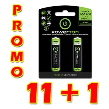 Článková baterie Nabíjecí baterie, AAA (HR03), 1.2V, 900 mAh, Powerton, box, 12x2-pack, PROMO 2-pack 11+1 (AB012WPC3ABJ)