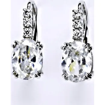 Náušnice Zlaté náušnice čiré zirkony - VE8 - bílé zlato (Náušnice se zirkony v bílém zlatě)