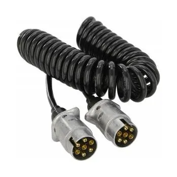 Auto elektroinstalace Propojovací spirálový kabel 2 x 7-pin s hliníkovými zástrčkami, délka 0,6-3m 19199