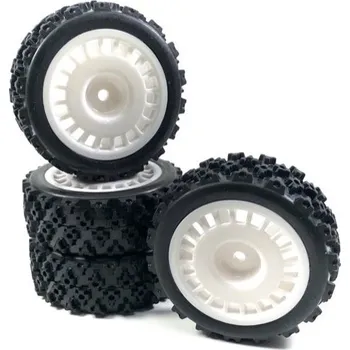 RC náhradní díl Absima Sportovní pneumatiky Rally Block Design 1:10 včetně disků, sada 4ks, bílé