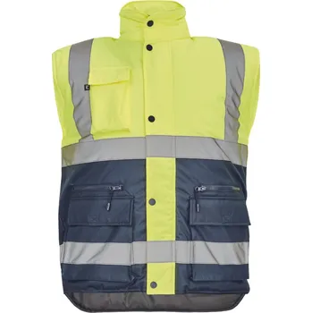 pracovní vesta Cerva Hellin Pánská pracovní zateplená HI-VIS vesta 03030147 žlutá/navy XL