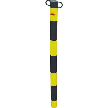 Plotový sloupek JSP HDE100 / Sloupek řetězové zábrany - černá/žlutá 1 m