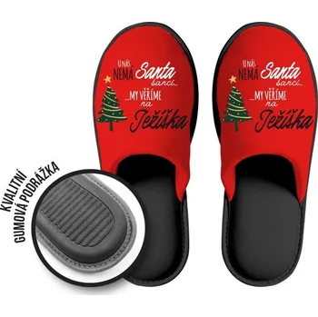 Žertovný předmět Nekupto Dárkové papuče - Santa nemá šanci - vel. 39-40