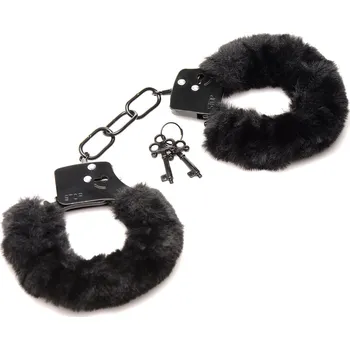 Master Series Cuffed in Fur Furry Handcuffs Black