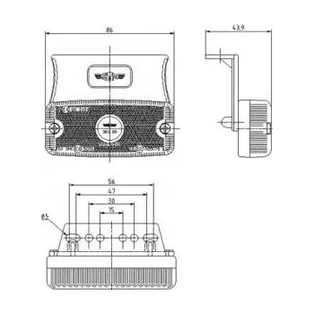 Přídavný světlomet Poziční světlo oranžové 12/24V 5W s držákem 12143