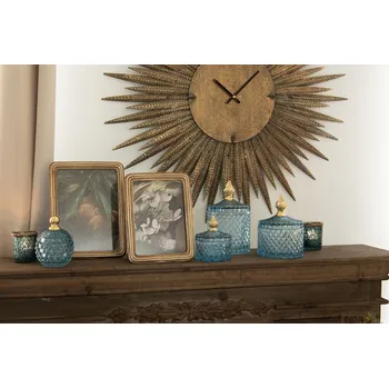 Svícen Tyrkysový skleněný svícen na čajovou svíčku - Ø 6*6 cm