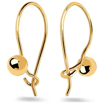 Náušnice Zlaté náušnice k uchu s kuličkami 4mm IZ27737 + dárkové balení LUXUS zdarma