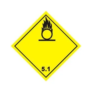 Samolepky ADR, 25x25cm "Látky podporující hoření, 5.1" 11739G