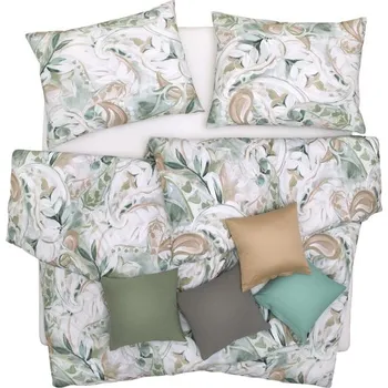 Povlečení SCANquilt povlečení ART JERSEY olymp zelenobéžová 140 x 200/70 x 90 cm