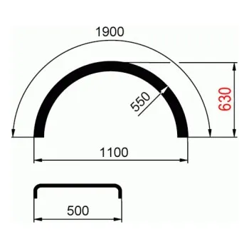 Blatník karosérie Blatník 500x1900 R550 návěs Panav 7561