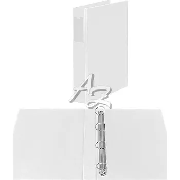 pořadač 4kroužek A4/50mm, PVC, potažený fólií, Bílý