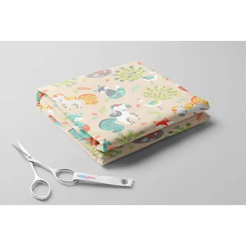 Softshell s beránkem, Lišky, jednorožci a pávi Barva: Růžová