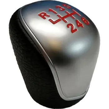 Hlavice řadicí páky PROTEC Hlavice řadící páky, Ford Focus III 2010 - 2020 6st stříbrná červená