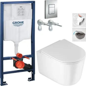 Klozet Rapid SL pro závěsné WC 38528SET s chromovou deskou + WC DEANTE Jasmin se sedátkem RIMLESS 38772001 JA1