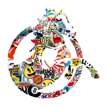 Samolepící dekorace SAMOLEPKA Kůň 105 pravá ve skoku (83 - Sticker bomb) NA AUTO, NÁLEPKA, FÓLIE, POLEP, TUNING, VLASTNÍ TEXT, TISK, AUTOSAMOLEPKY.cz, POLEPY, OBRÁZEK, LOGO, SAMOLEPKY