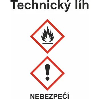 GHS štítek Technický líh - symboly samolepící vinylová fólie A6 (148 x 105 mm)