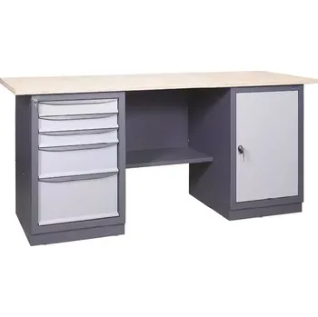 Dílenský stůl SDU 6 200/80 stůl, skřínka + kontejner, spárovka s. 40 mm