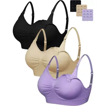 Těhotenská podprsenka Kojící podprsenky - 3ks Vícebarevná XL