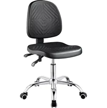 PUR 32 židle provozní, kříž chrom, černá PU