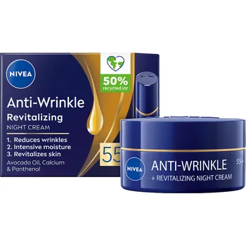 Nivea Anti-Wrinkle + Revitalizing 55+ Obnovující noční krém proti vráskám 50 ml