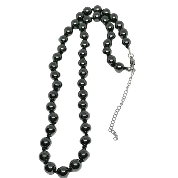 Náhrdelník Hematitový náhrdelník z kuliček, s chirurgickou ocelí