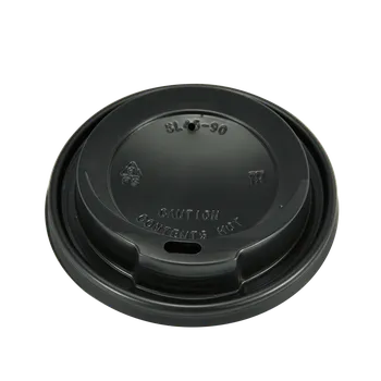 Jednorázové nádobí EcoPack Plastové víčko na EKO kelímky CTG O90 mm černé ba1/100 ks