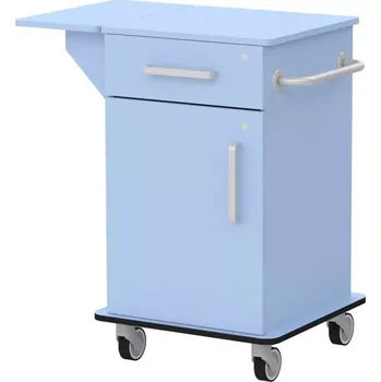 VIZITA 02 D mobilní vozík vizitový, korpus blankyt, čílka blankyt