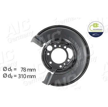 Brzdový kotouč Ochranný plech proti rozstřikování, brzdový kotouč A.I.C. 55098