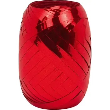 Stuha Stuha vázací METALIC červená 5mm x 20m (Stuha vázací, metalická červená, polypropylénová)