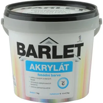 Fasádní barva BARLET akrylát fasádní barva bílá báze A, 1 kg
