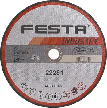 Řezný kotouč 230x2.5x22.2mm řezný na kov FESTA INDUSTRY kotouč 22281