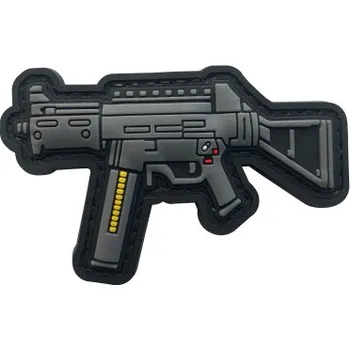 Nášivka 3D PVC velcro nášivka s motivem zbraně UMP45