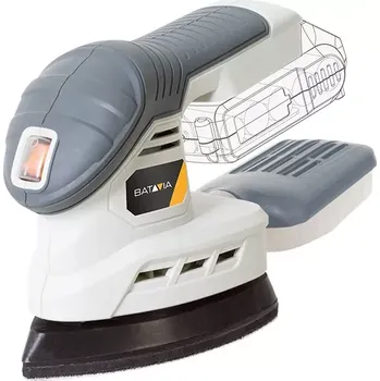 Sada zahradního nářadí Aku bezdrátová univerzální bruska, excentrická bruska na detaily, 12000 ot./min., 18V Li-Ion, bez baterie a nabíječky, bateriová platforma MAXXPACK BATAVIA (BATAVIA)