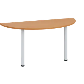 Stolová podnož LJC 2 - 160 přístavba jednací, kovová podnož bílá, síla desky 25 mm, široká 1600 mm, buk Royal