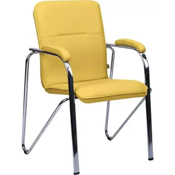 LAURA židle, chrom, koženka žlutá