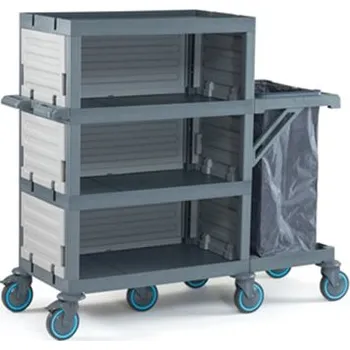 Úklidový vozík Vozík pro pokojské s jedním vakem PROCART 431 otevřený, rozměr š.53 x d.148 x v.135 cm ITR2000018