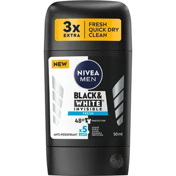 Kosmetika Nivea Men Black & White Invisible Fresh tuhý antiperspirant, 50 ml
